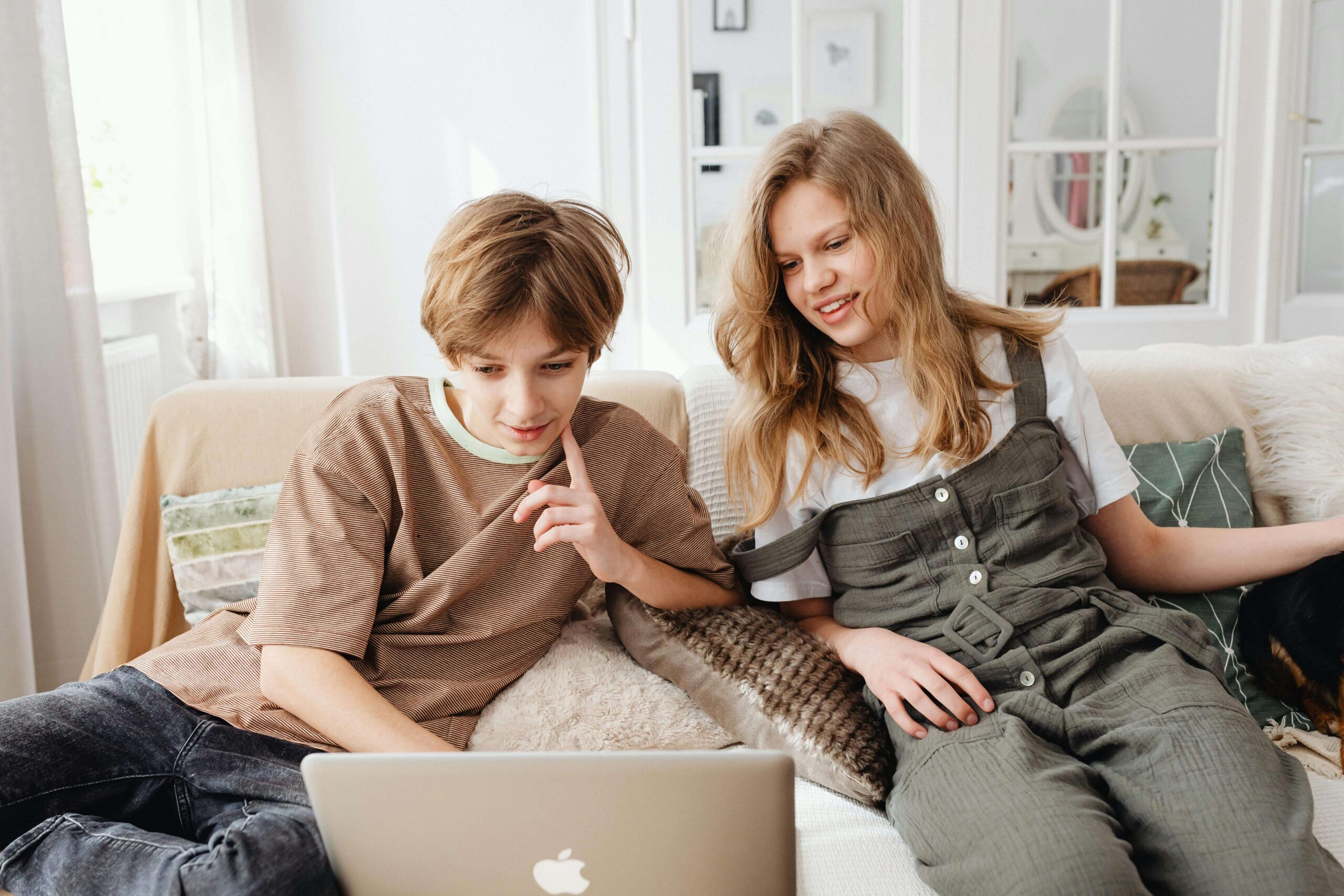 Teens on computer